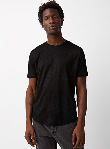Solid pure linen jersey T-shirt | Le 31 | Shop Men's Short Sleeve & 3/4 ...