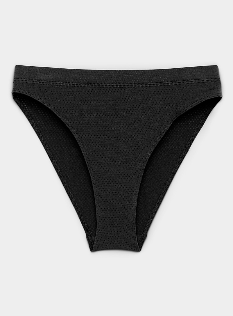 Miiyu Black High-waist micro-perforated panty for women