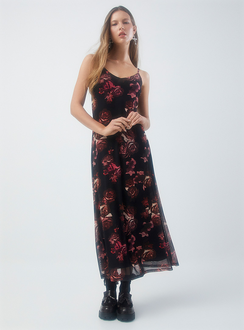 Twik: La robe filet minibretelles Rose pour femme
