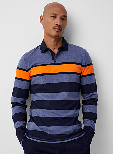 Contrast stripe rugby polo | Le 31 | | Simons