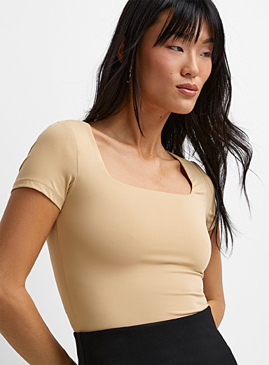 Body D'Été Missufe à Manches Courtes - Col Carré - Tissu Double Couche - Polyester/Élasthanne