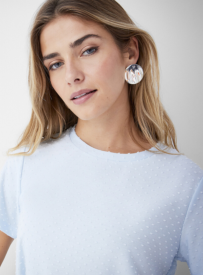 Ic&ocirc;ne White Swiss dot T-shirt for women