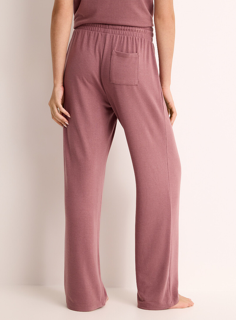 Miiyu: Le pantalon d&eacute;tente droit uni Ivoire - Beige cr&egrave;me pour femme