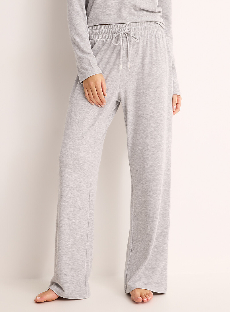 Miiyu: Le pantalon d&eacute;tente droit uni Ivoire - Beige cr&egrave;me pour femme