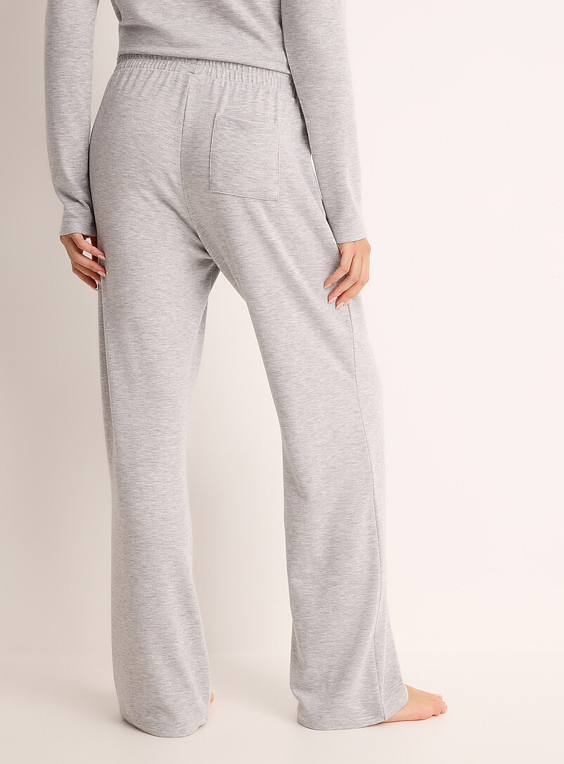 Miiyu: Le pantalon d&eacute;tente droit uni Ivoire - Beige cr&egrave;me pour femme