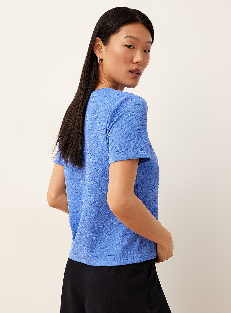 Ic&ocirc;ne: Le t-shirt carr&eacute; texture 3D Noir pour femme