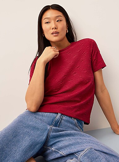 3D texture boxy-fit T-shirt