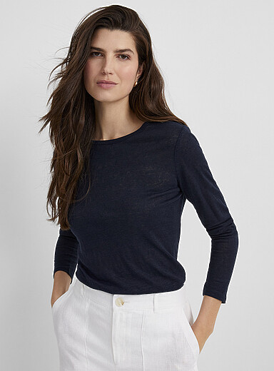 Chemise Sans Manches En Lin Pur Contemporaine Simons - Taille PP (petites) - Couleur Blanc - Occasion Très Bon état
