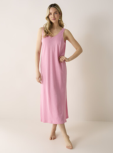 Chemise De Nuit Femme Sans Manches En Coton – Robe De Nuit Ample, Col Rond – Grande Taille, Confortable, Avec Poches - 6