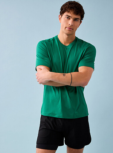 I.FIV5: Le t-shirt microperfor&eacute; ample Vert pour homme
