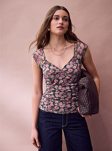 Le t-shirt fronc&eacute; microfilet