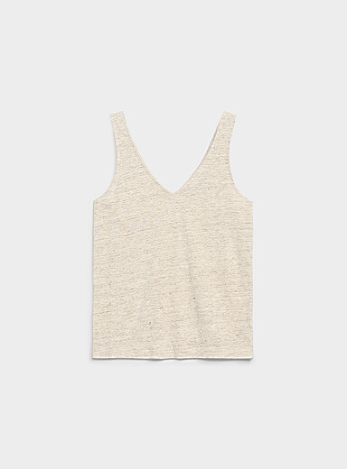 Pure linen V-neck cami