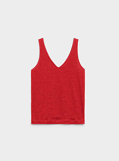 La camisole col V pur lin
