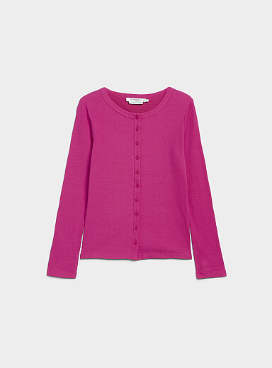 Plain ribbed jersey cardigan