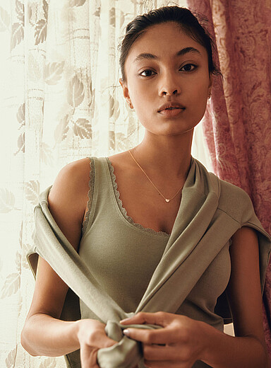 Miiyu x Twik: La camisole tricot coloris apaisant Vert pour femme
