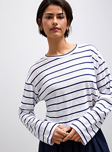 Loose-fit pure linen T-shirt
