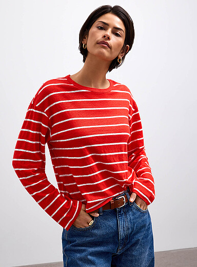 Loose-fit pure linen T-shirt