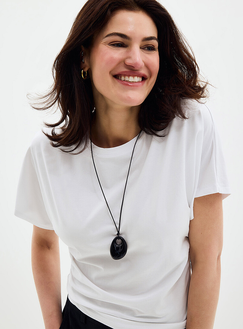 Contemporaine: Le t-shirt taille pliss&eacute;e coton bio Rubis - Vermillon pour femme