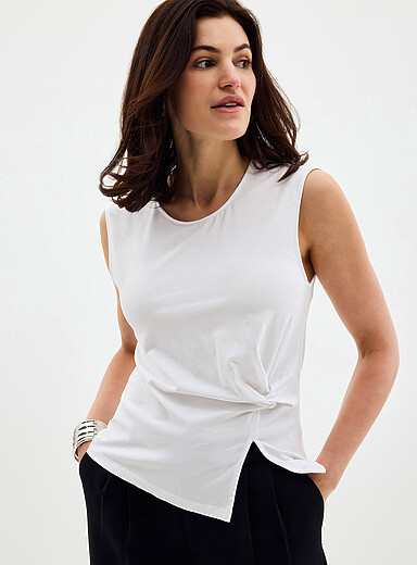 Contemporaine: La camisole taille nou&eacute;e Blanc pour femme
