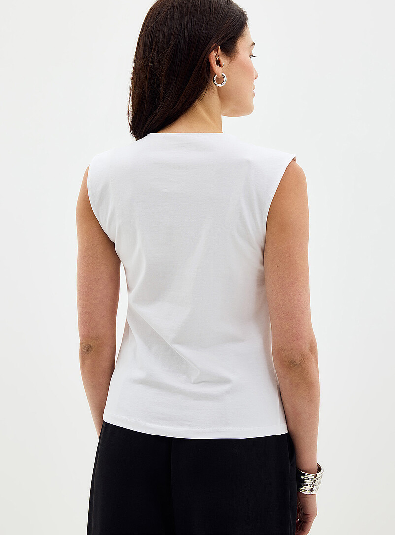 Contemporaine: La camisole taille nou&eacute;e Blanc pour femme