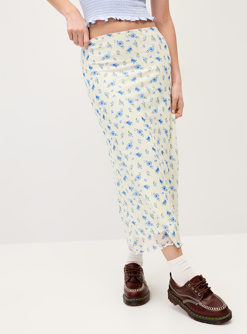 Twik Polka dot Patterned mesh maxi skirt for women