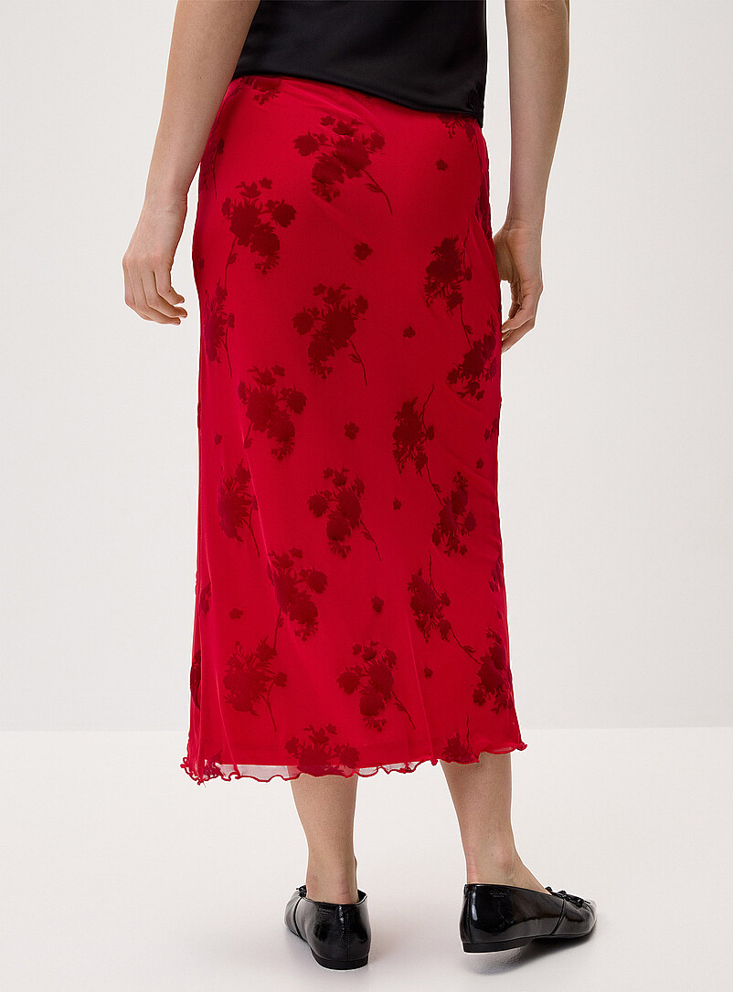 Twik Polka dot Patterned mesh maxi skirt for women