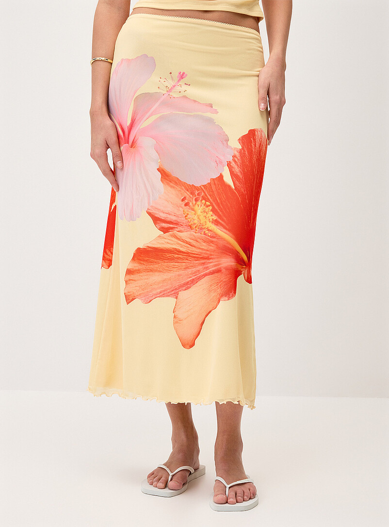 Twik Polka dot Patterned mesh maxi skirt for women