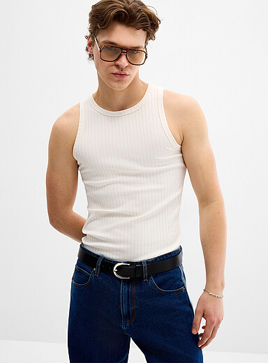 Ribbed ringer tank top