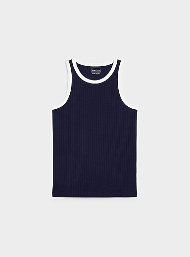 Ribbed ringer tank top