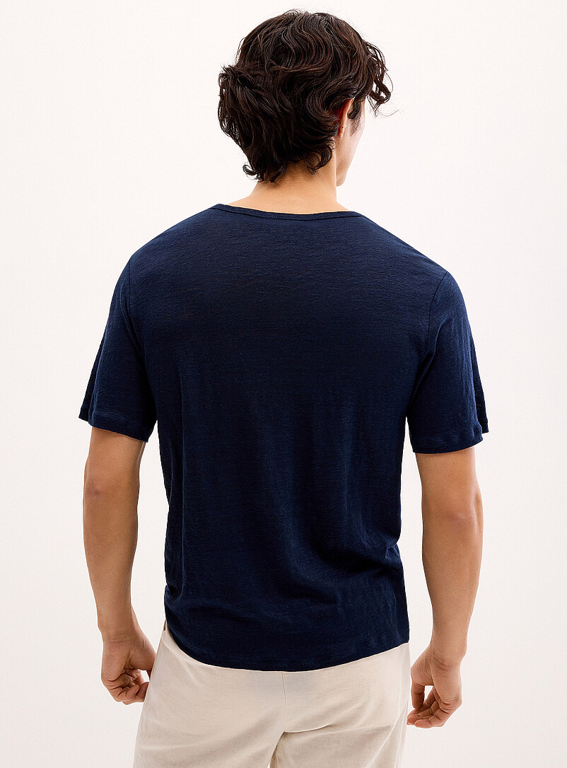Le 31: Le t-shirt jersey pur lin <b>Coupe confort</b> Ivoire - Beige cr&egrave;me pour homme
