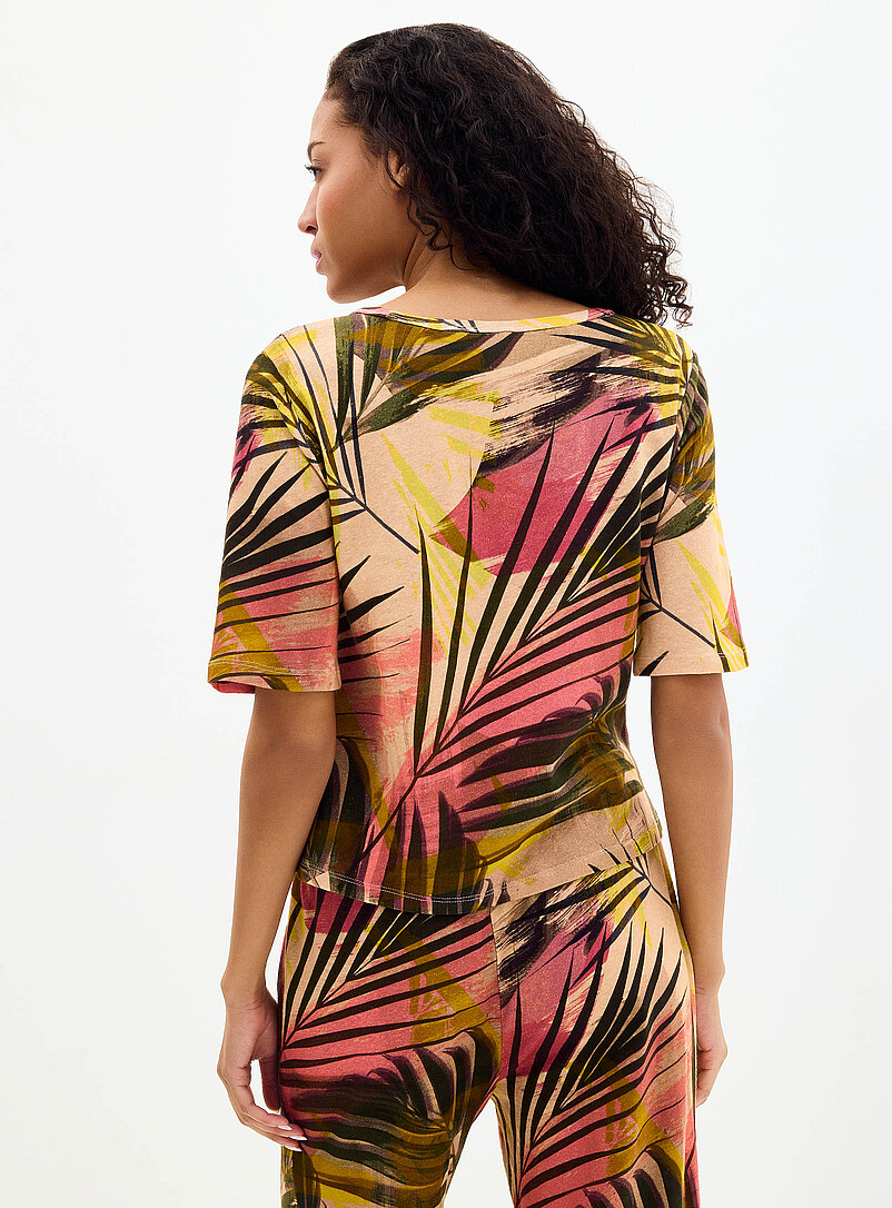 Miiyu: Le t-shirt carr&eacute; lin l&eacute;ger Ivoire - Beige cr&egrave;me pour femme