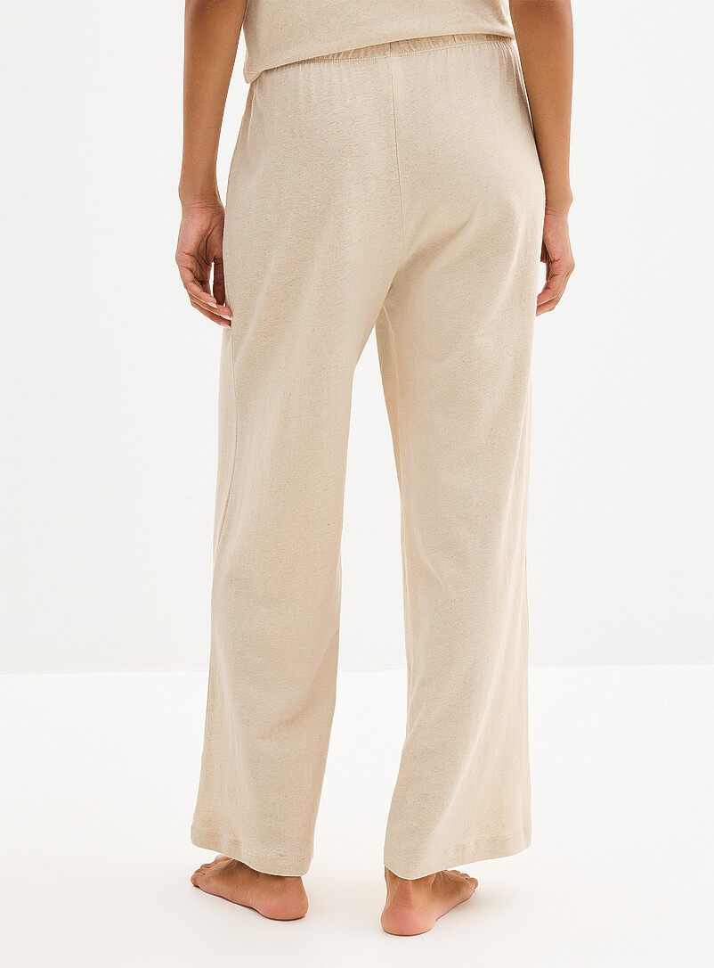 Miiyu Patterned Orange Light linen pyjama pant for women