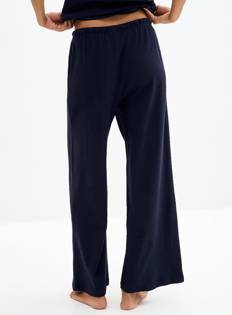 Miiyu Patterned Orange Light linen pyjama pant for women
