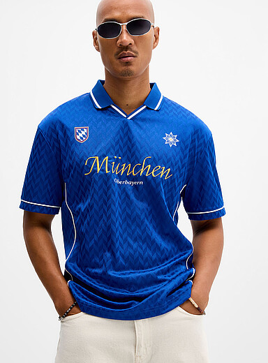 Le 31: Le jersey de soccer trame chevrons <b>Coupe confort</b> Bleu pour homme