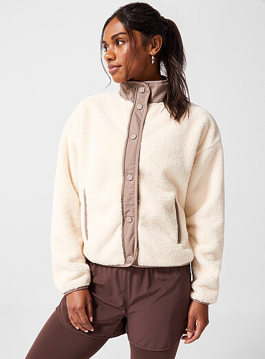 Snap-button high-pile fleece jacket