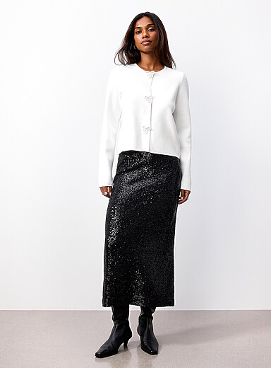 Sequined pencil skirt