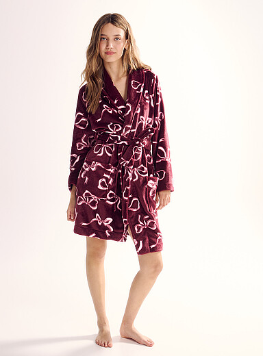 Miiyu x Twik: La robe de chambre douce peluche <b>Collection de No&euml;l</b> Boucle pour femme