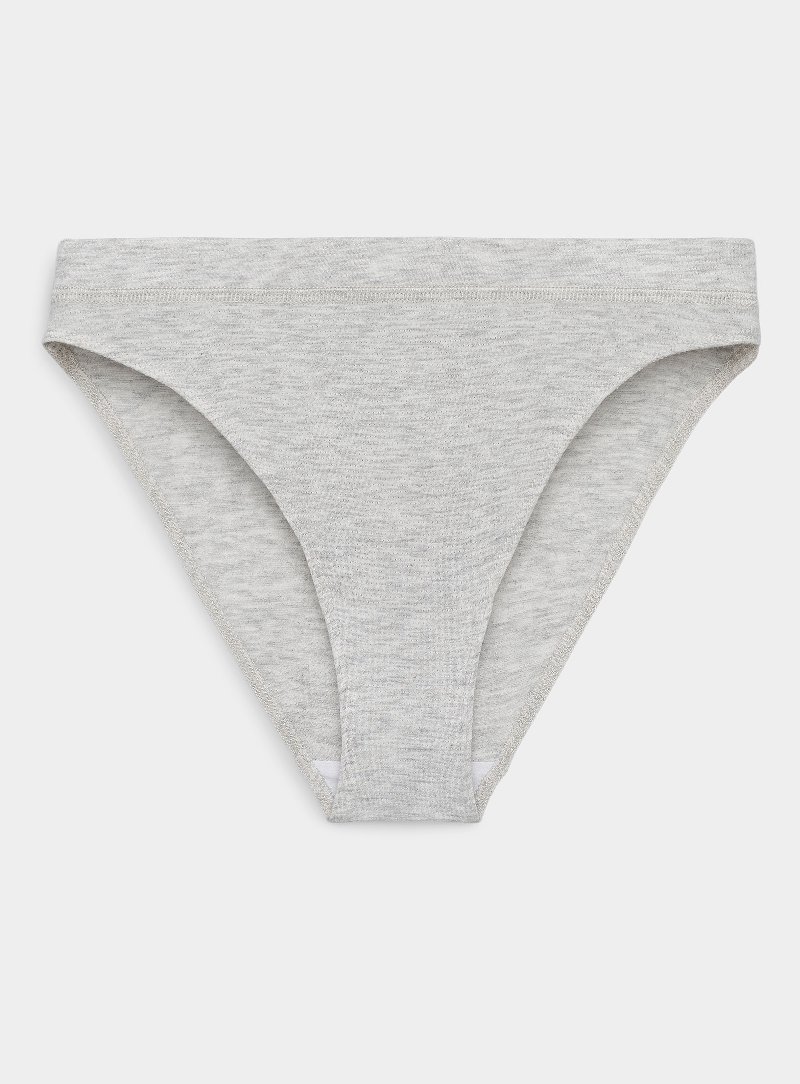 Miiyu High-rise Micro-perforated Panty In Light Grey