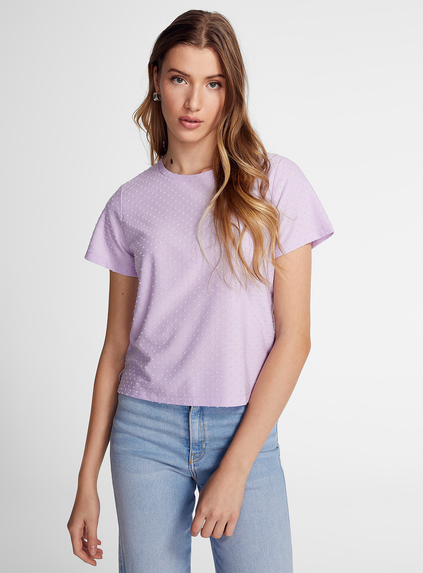Icone Swiss Dot T-shirt In Lilacs