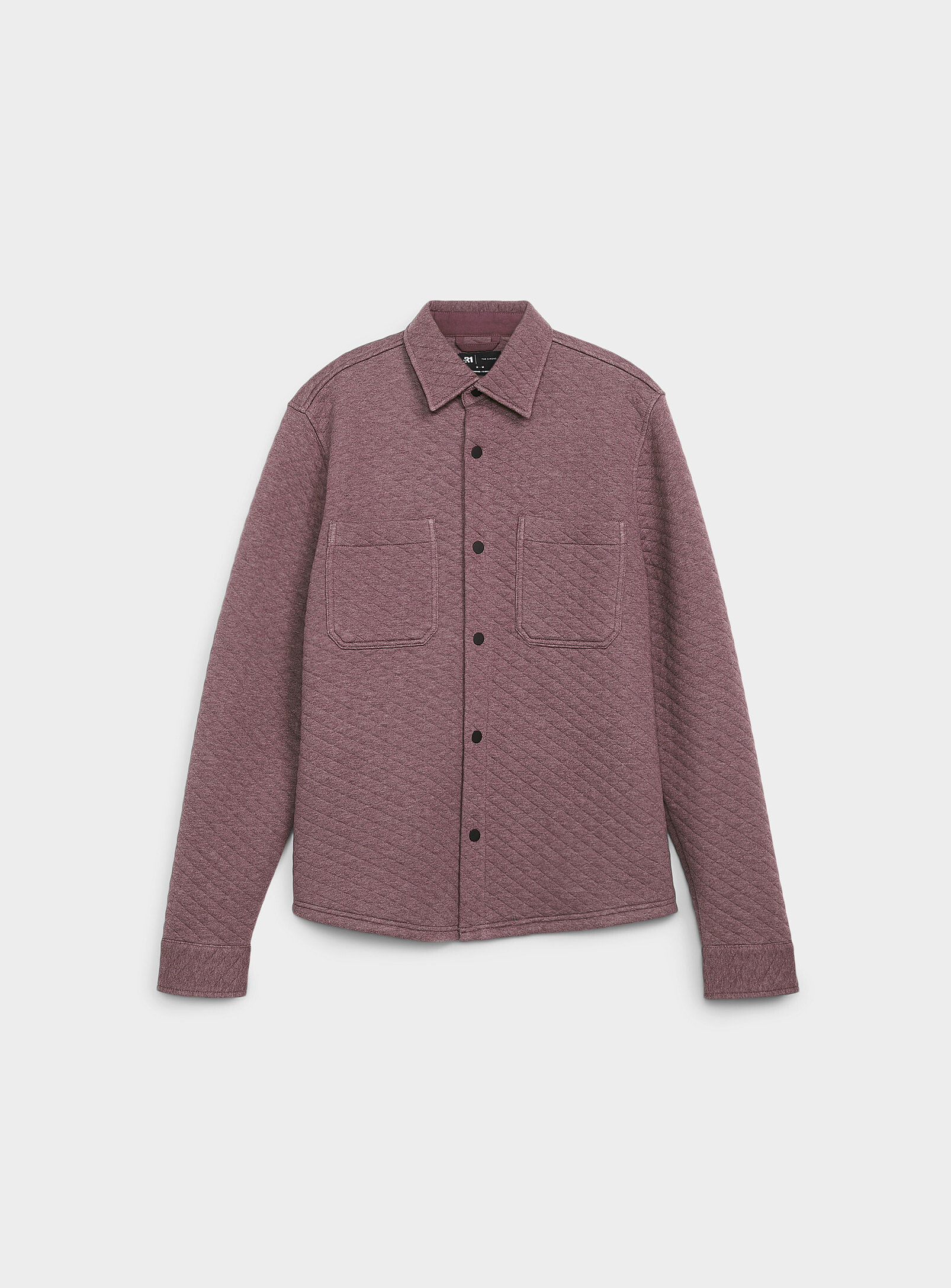 Le 31 - Check quilted jersey overshirt (Men, Crimson, MEDIUM)