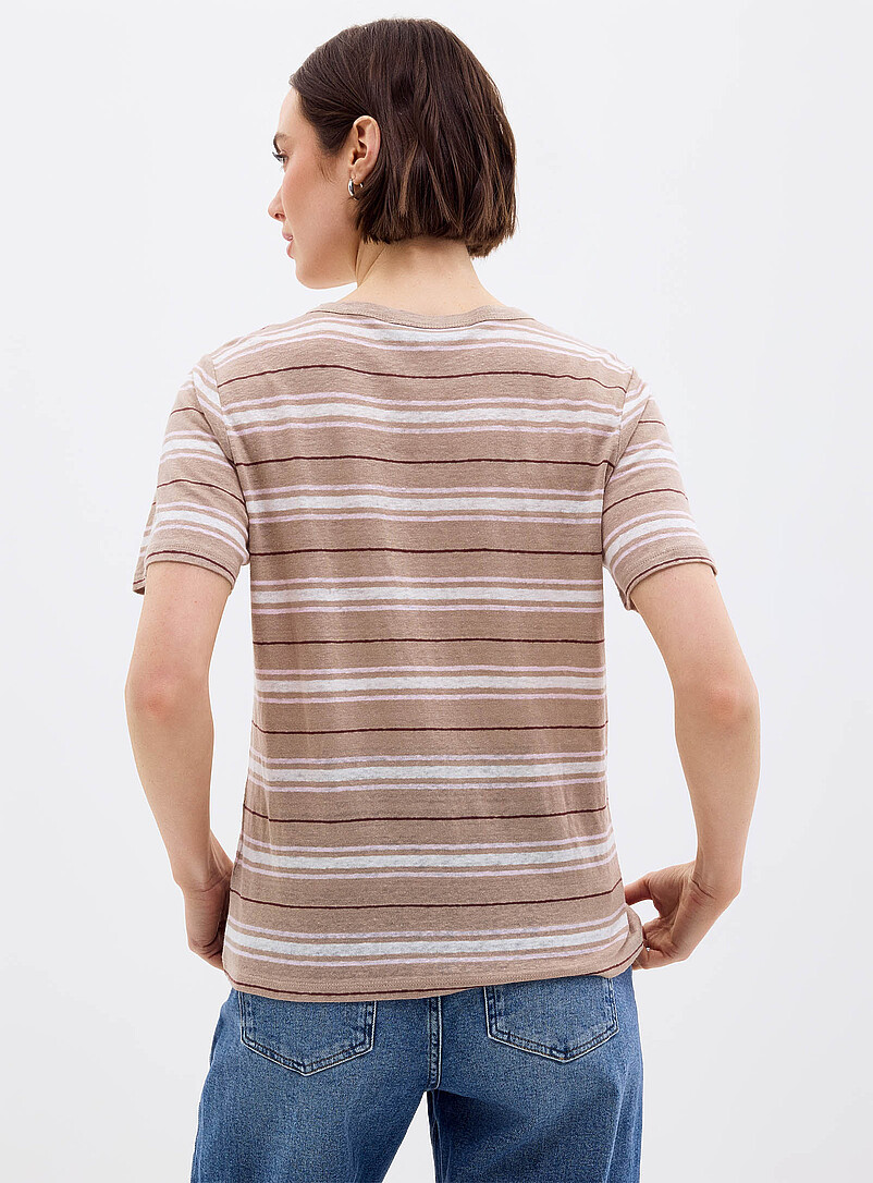 Patterned 100% slub linen T-shirt product image 2