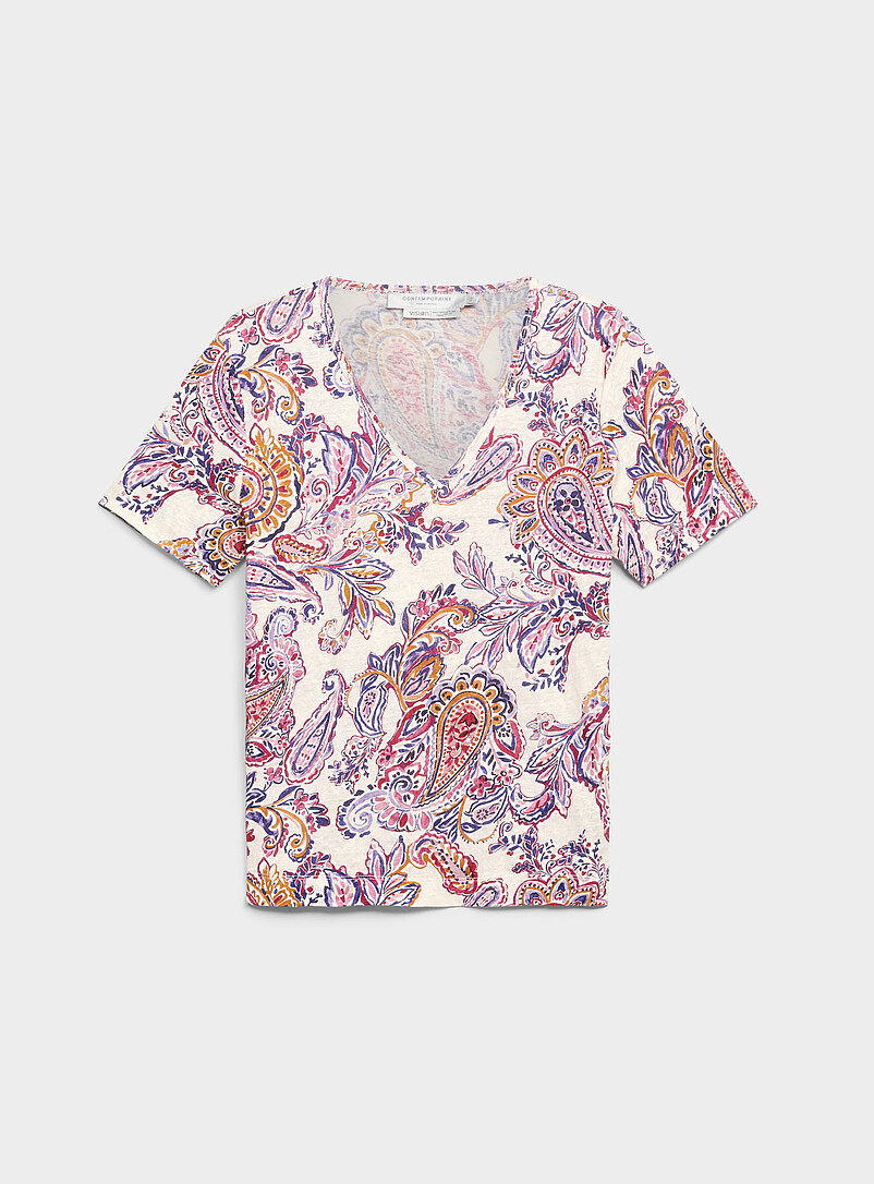 Pure Linen V-Neck T-Shirt