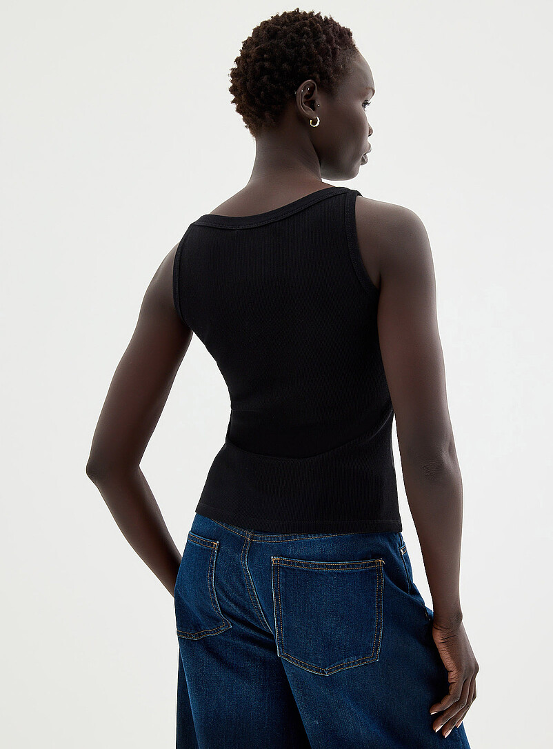 Fitted ribbed boat-neck cami product image 2