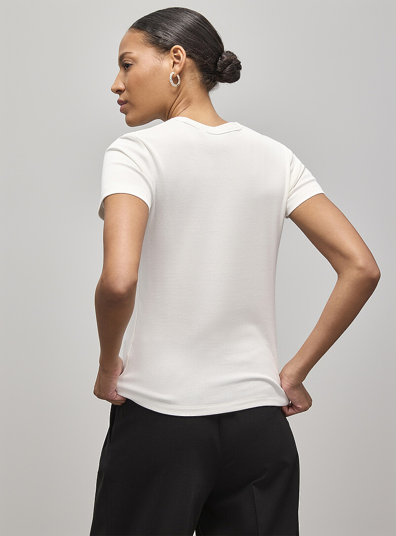 Crew-neck fitted T-shirt product image 2