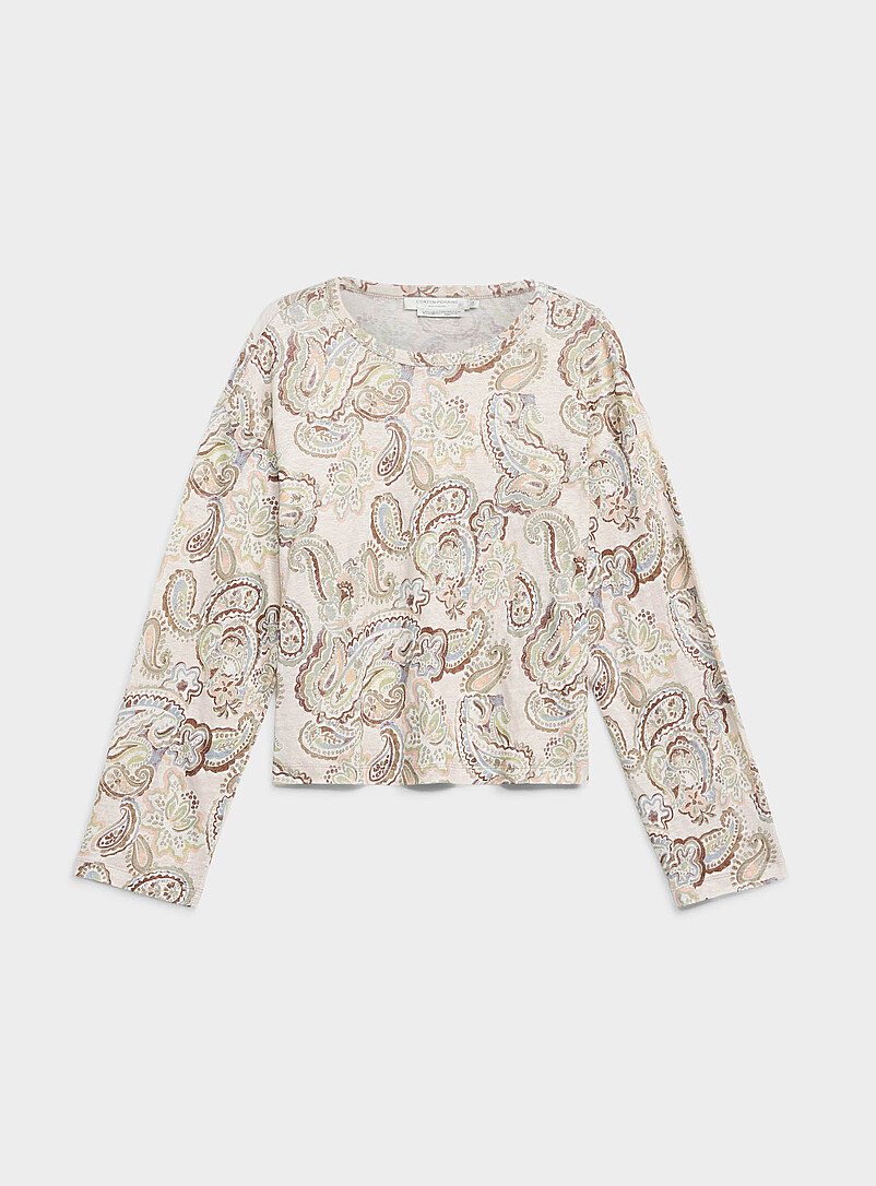 Loose-fit pure linen T-shirt product image (primary)