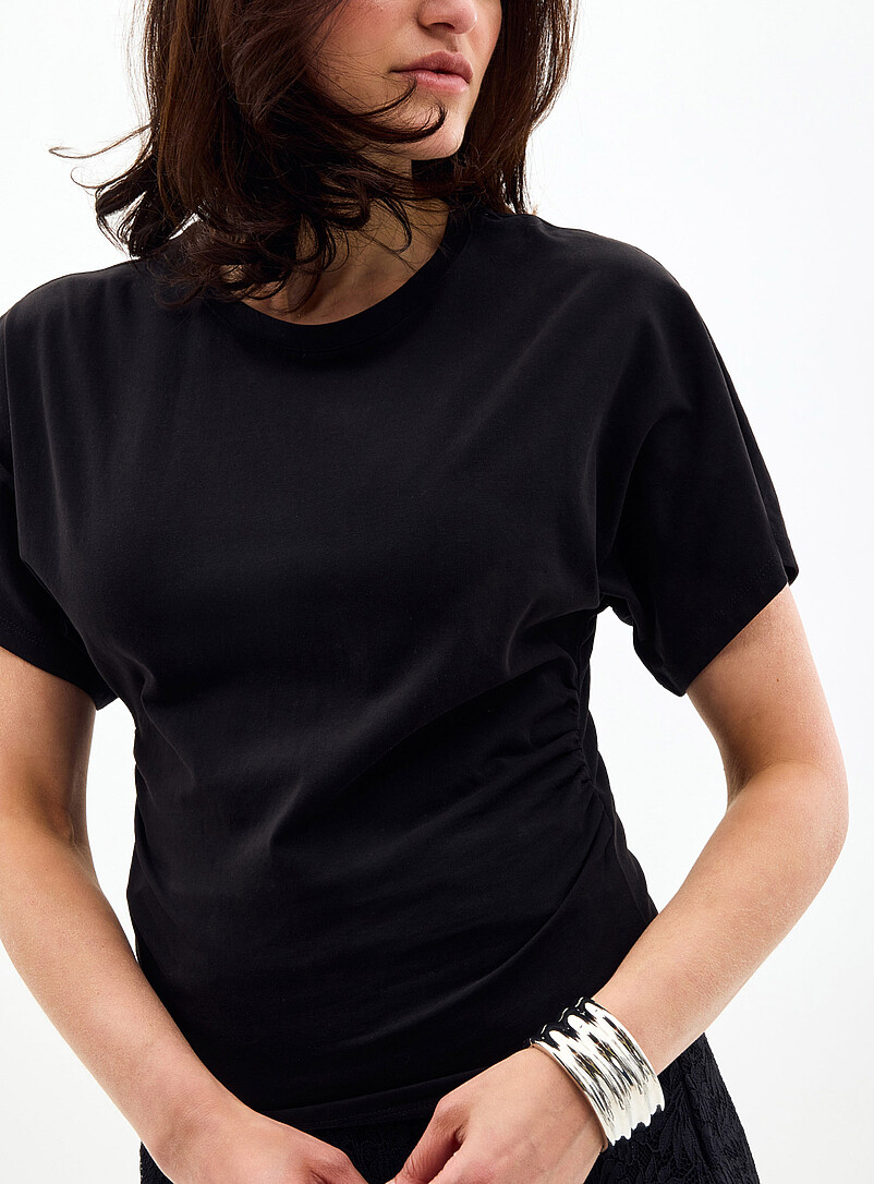 Pleated waist organic cotton T-shirt product image 2