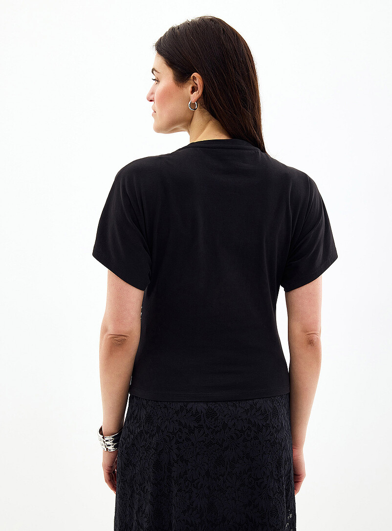 Pleated waist organic cotton T-shirt product image 3