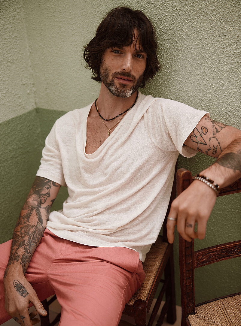 100% Linen Jersey T-Shirt Comfort Fit