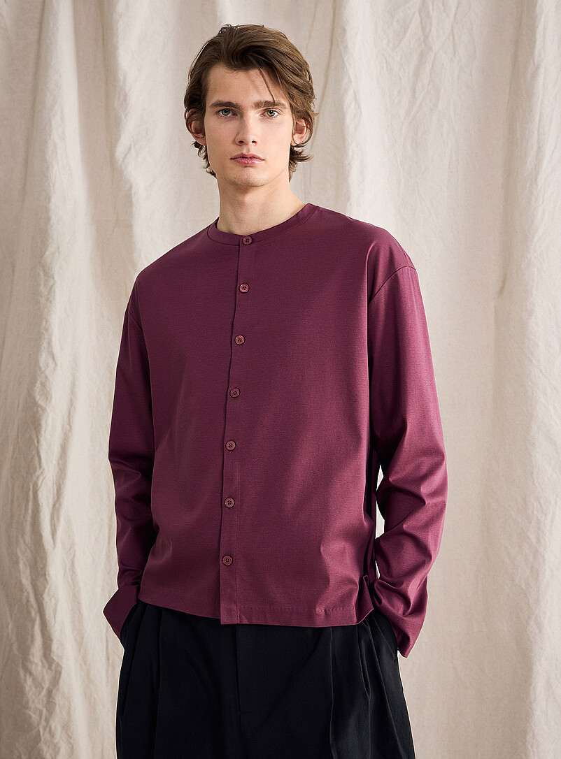 Touch Of Silk Henley T-Shirt Le 31 Studio Capsule