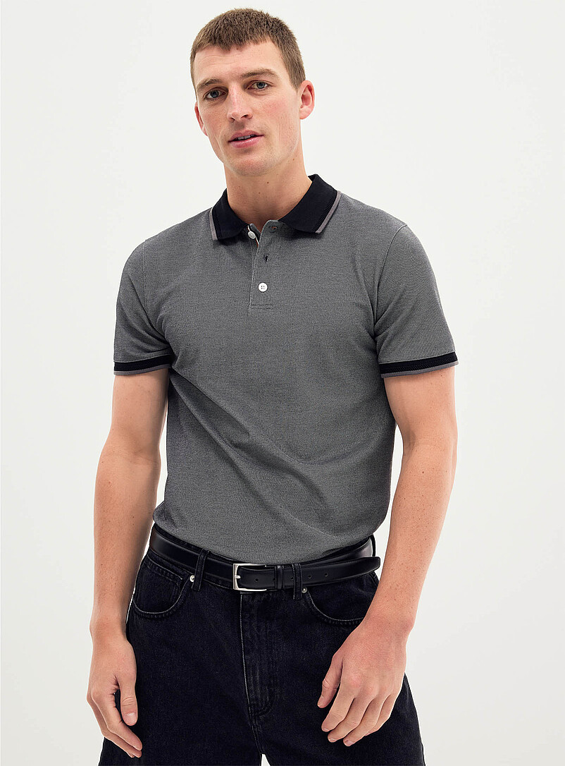 Semi-Plain Knit Piqué Polo